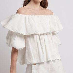 Aje overture puff blouson top